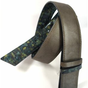 Ceinture reversible femme Croco vert / Kaki